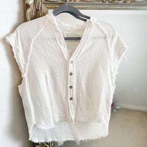 NWOT - Free People We the Free Gauze Button Up